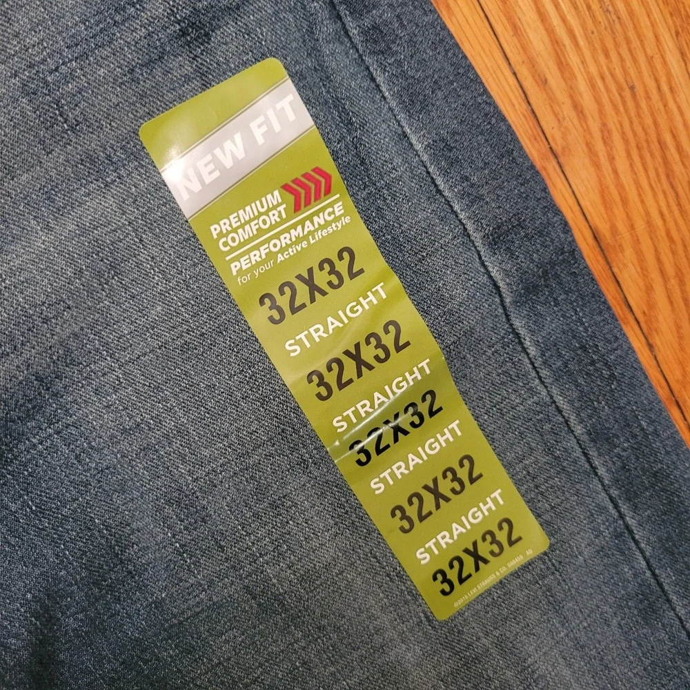 Signature Levi Strauss S51 Straight‎ Fit Flex Jeans 32x32 Blue Denim IRREGULAR